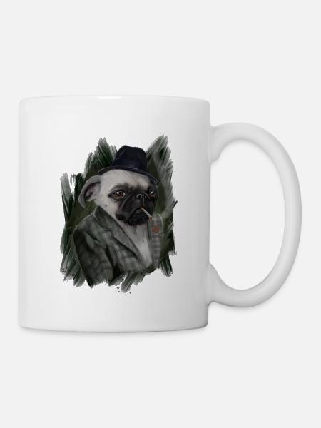 mops - Tasse - Weiß