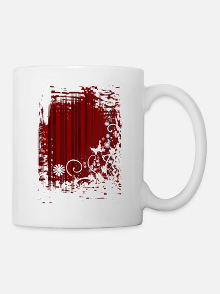 hintergrund rotes_muster - Tasse - Weiß