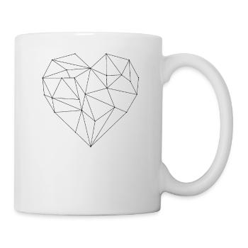 grafisches Herz schwarz - Tasse - Weiß - Rechts