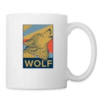Wolf Schaf Geschenk Tier Raubtier bunt Werwolf - Tasse - Weiß - Rechts