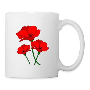 coquelicots rouges - Mug blanc - blanc - Droite