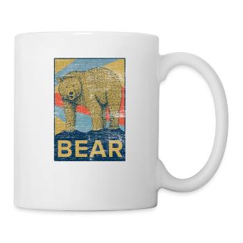 Ours animal nature câlin idée cadeau vintage - Mug blanc - blanc - Droite