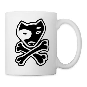 Pitbull dog skull pirate - Mug - white - Right