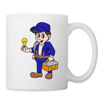 électricien - Mug blanc - blanc - Droite