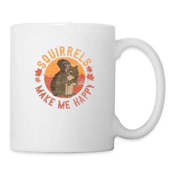 Écureuil noix forêt arbre animal cadeau vintage - Mug blanc - blanc - Droite
