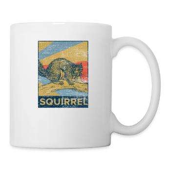 Écureuil noix forêt arbre animal cadeau vintage - Mug blanc - blanc - Droite
