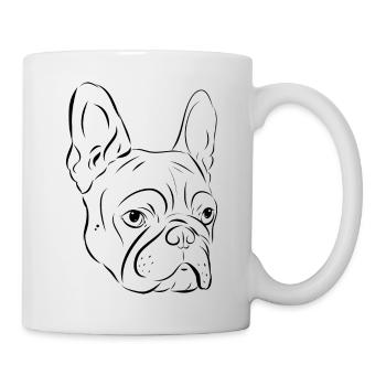 Bulldogge Hund , Hundekopf , Geschenkidee - Tasse - Weiß - Rechts