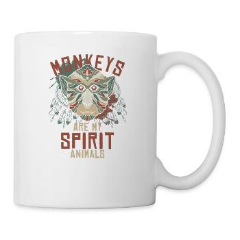 Les singes sont mon idée de cadeau animal spirituel - Mug blanc - blanc - Droite