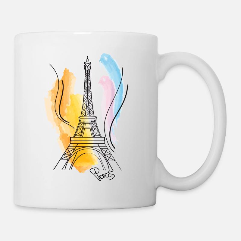 Eiffelturm Zeichnung - Tasse - Weiß