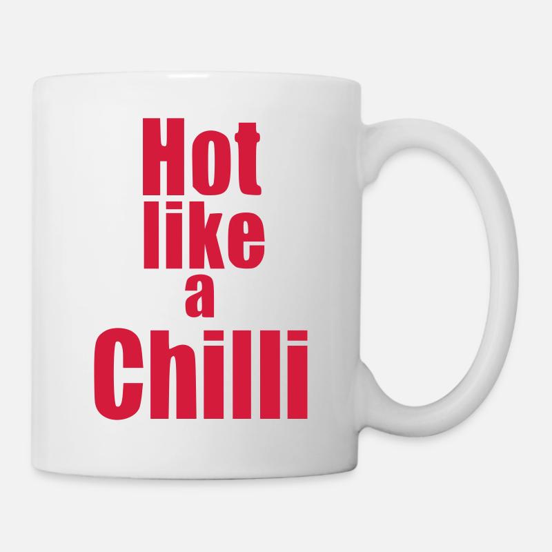 Hot like a Chilli Gemuese Statement vegan Geschenk - Tasse - Weiß