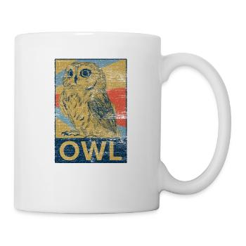 Owl eagle owl bird animal gift night owl party dance - Mug - white - Right