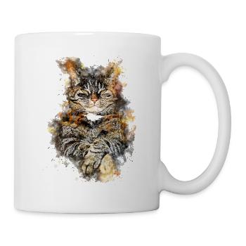 gxp chat chat comme un patron splatter aquarelle - Mug blanc - blanc - Droite