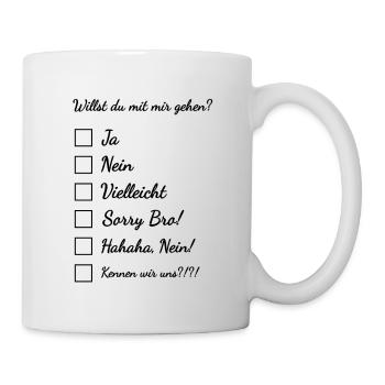 Willst du mit mir gehen? - Tasse - Weiß - Rechts
