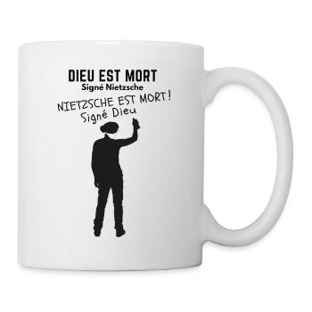 God is dead signed Nietzsche, Nietzsche is dead - Mug - white - Right