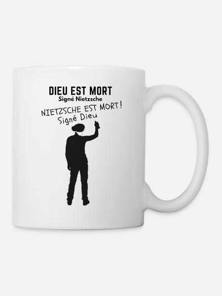 Dieu est mort signé Nietzsche, Nietzsche est mort - Mug blanc - blanc