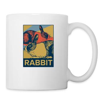 Lapin oreille pop art cadeau pâques animal rebond amusement - Mug blanc - blanc - Droite