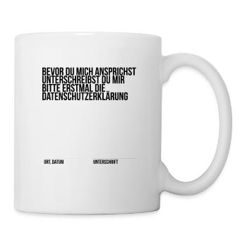 Datenschutz Fun Shirt - Tasse - Weiß - Rechts