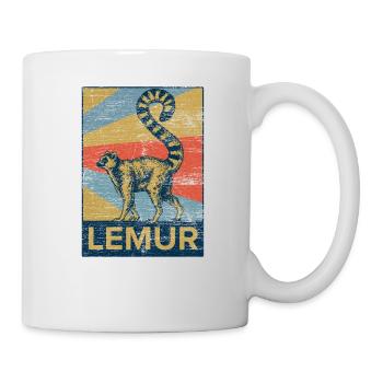 Lémurien singe semi-singe animal cadeau protection animale. - Mug blanc - blanc - Droite