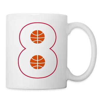 Basketball-Spieler Nummer 8 - Tasse - Weiß - Rechts
