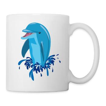 Laughing dolphin blue - Mug - white - Right