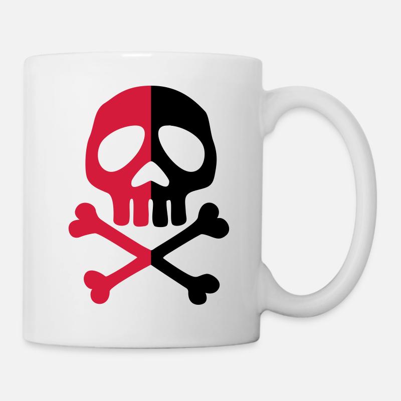Crâne Anarchie Pirate Party Formes Dessin - Mug blanc - blanc