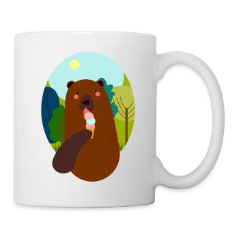 Bär mit Eis - Tasse - Weiß - Rechts