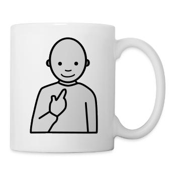 Meme - Witziges, lustiges Männchen - Tasse - Weiß - Rechts