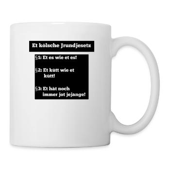 Kölsche Jrundjesetz Köln Grundgesetz Geschenk Idee - Tasse - Weiß - Rechts