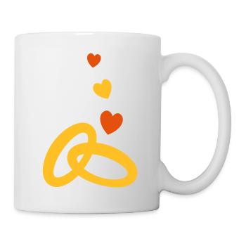 deux anneaux de mariage en or avec le mariage de - Mug blanc - blanc - Droite