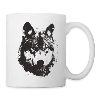 illustration black wolf t - Mug - white - Right