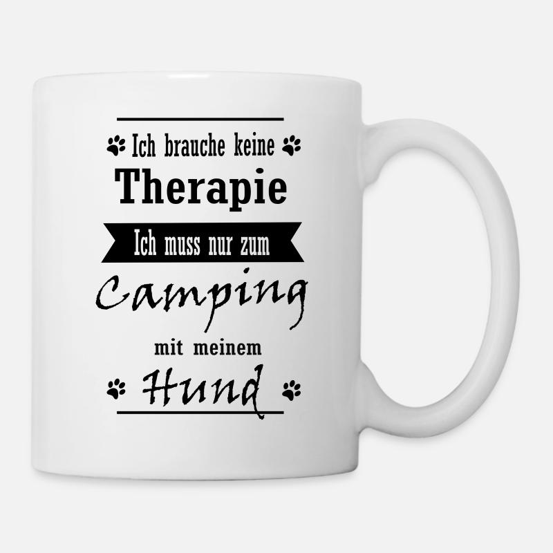 Camping with my dog - Mug - white
