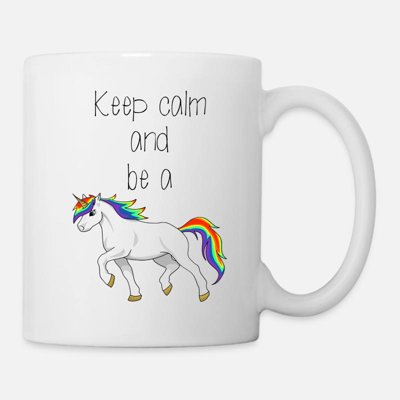 Ein Regenbogen laufendes Einhorn mit Spruch - Tasse - Weiß