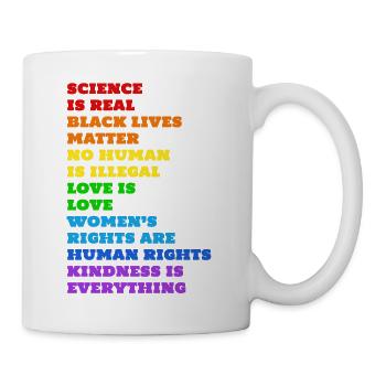 Droits de l'Homme! Aucun être humain n'est illégal! - Mug blanc - blanc - Droite
