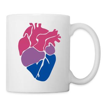 Bisexuelles Herz - Tasse - Weiß - Rechts