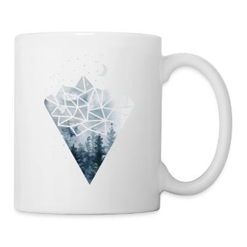 Geometrie Berge Polygon Wald - Tasse - Weiß - Rechts