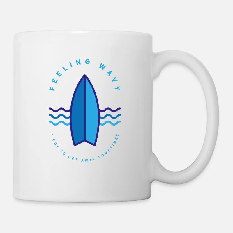 Surfer Shirt – Feeling Wavy - Tasse - Weiß