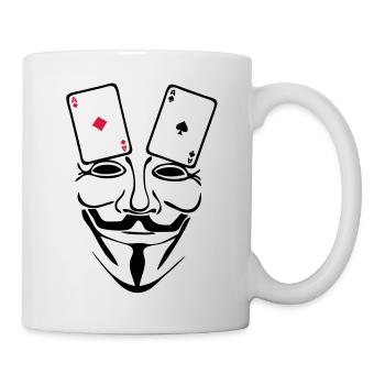 anonymen Maske Maske Karten-Poker as1 - Tasse - Weiß - Rechts