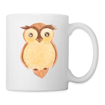 Eagle owl watercolor - Mug - white - Right