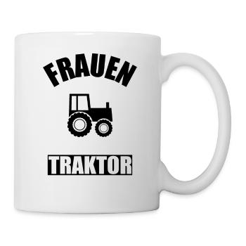 Frauen Bauern Traktor Lustiger Spruch - Tasse - Weiß - Rechts