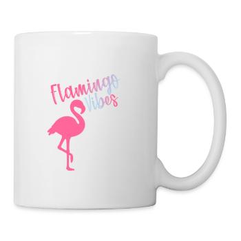 Flamingo-Schwingungen - Tasse - Weiß - Rechts