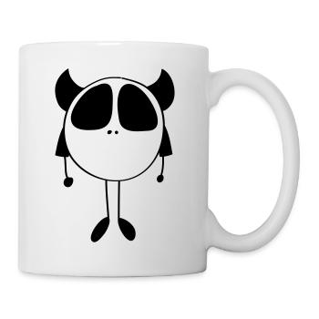Kleines Monster - gezeichnet - Tasse - Weiß - Rechts