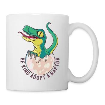 Dinosaur Dino Dinosaur egg Raptor Velociraptor - Mug - white - Right