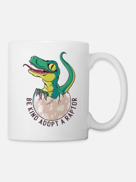 Dinosaur Dino Dinosaur egg Raptor Velociraptor - Mug - white