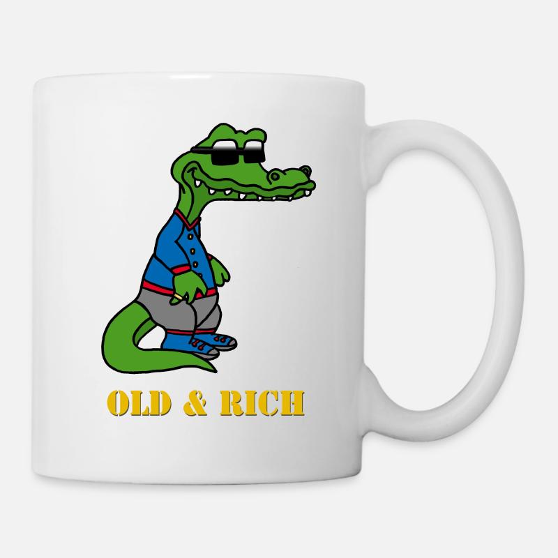 Money crocodile, crocodile, old, rich, sungalses - Mug - white