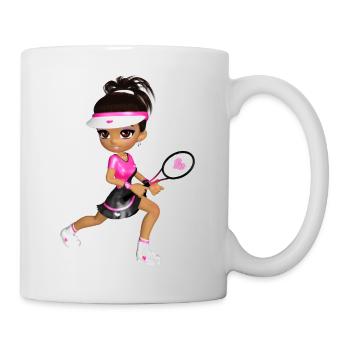 Fille de tennis - Mug blanc - blanc - Droite
