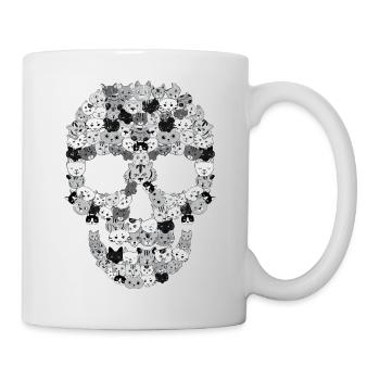 Crâne chats | Cadeau tête de chat chaton - Mug blanc - blanc - Droite