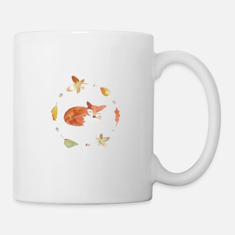 schlafender Fuchs - Tasse - Weiß