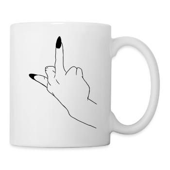 Mittelfinger - Tasse - Weiß - Rechts