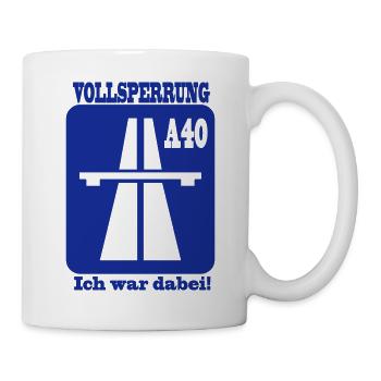 Vollersperrung A40 - Ich war dabei 1F - Tasse - Weiß - Rechts