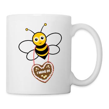 verliebte Biene auf dem - Tasse - Weiß - Rechts